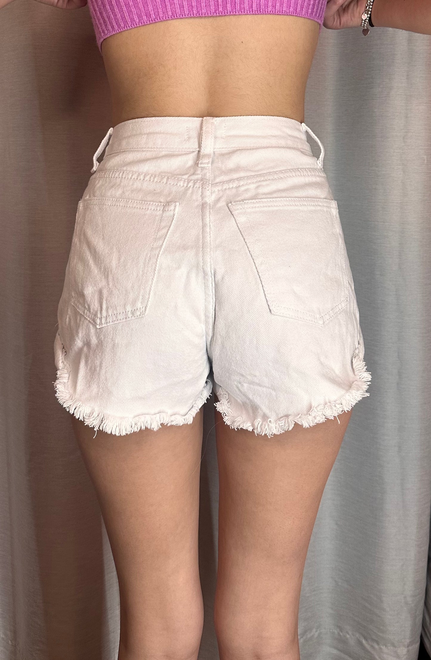 White Superdown Shorts