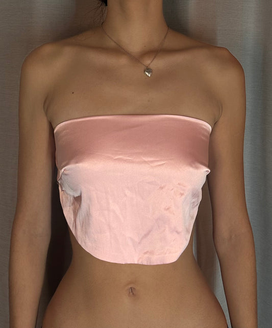 Strapless Pink Top