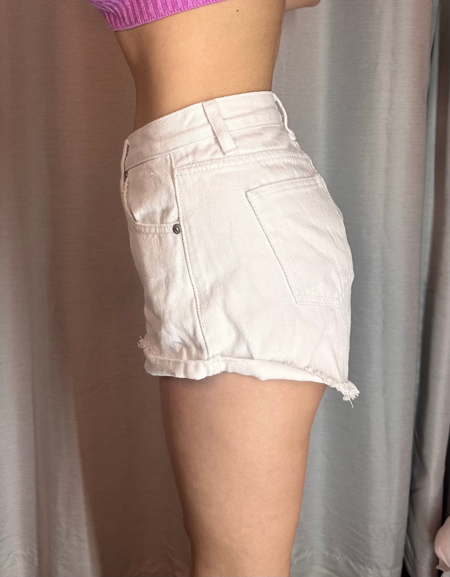 White Superdown Shorts