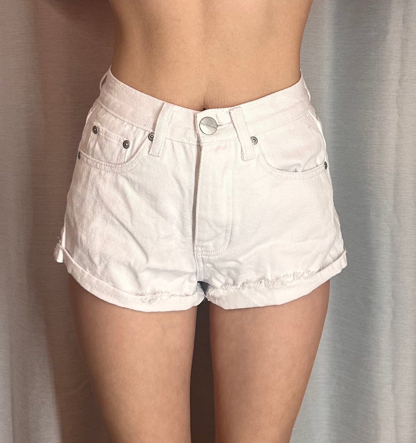 White Superdown Shorts