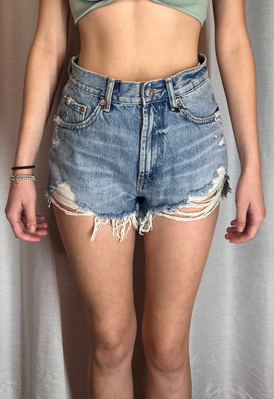 Zara High Rise Curved Shorts