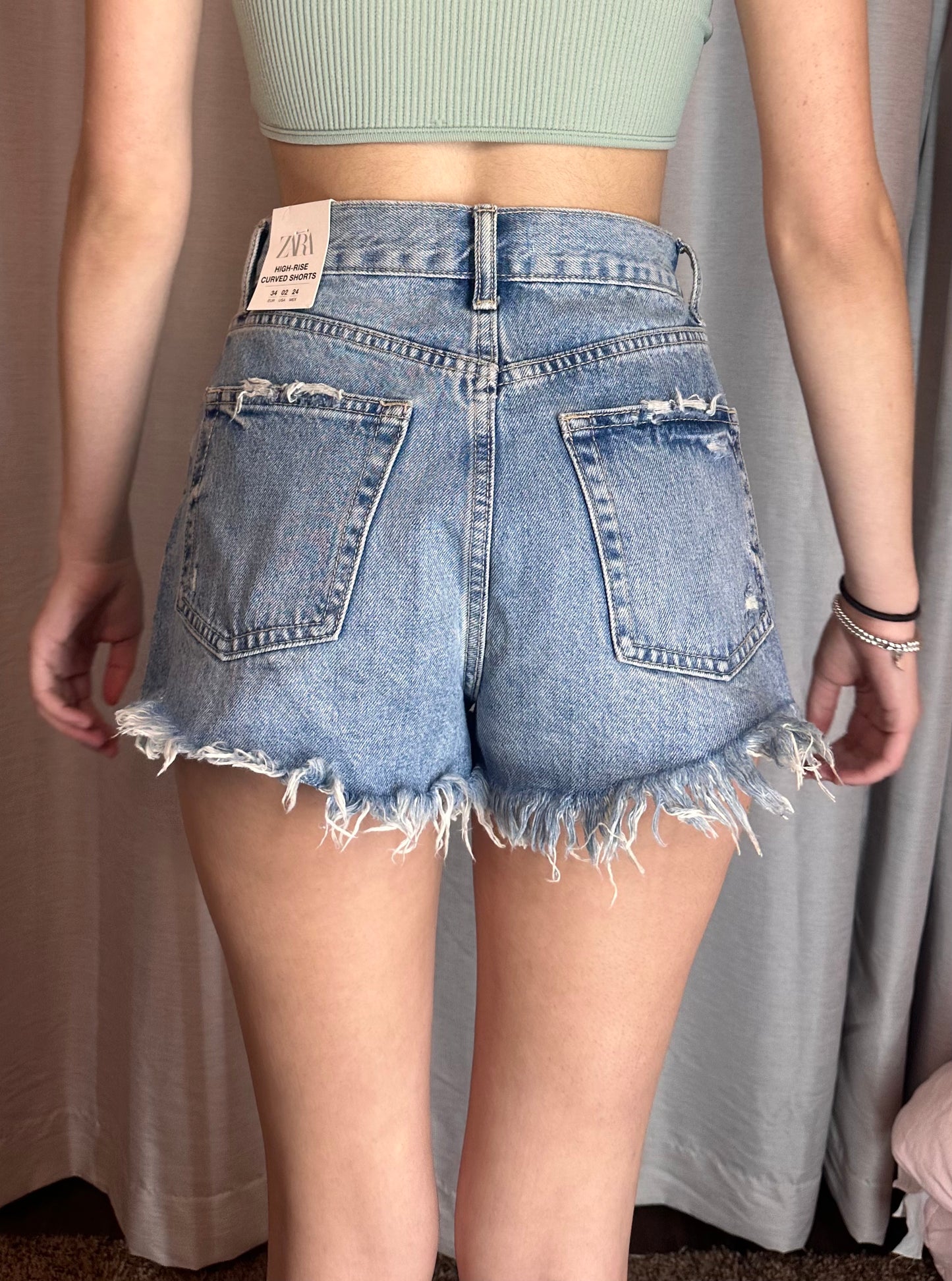 Zara High Rise Curved Shorts